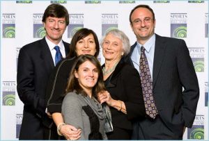 Chet Simmons’ family accepting Hall of Fame award